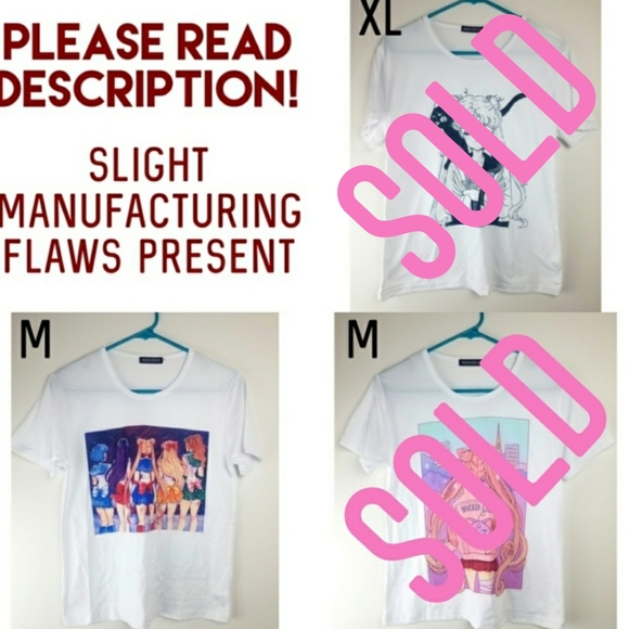 Sailor Moon Graphic Tees - SLIGHT IMPERFECTIONS - Picture 1 of 8